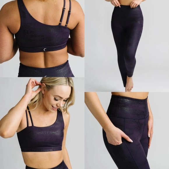 Zyia Active Dark Orchid Scales Asym Light & Tight Bra - Picture 3 of 6